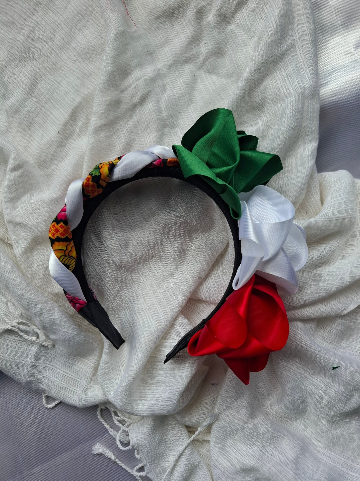 Diadema patria  Artesanal Trenzada