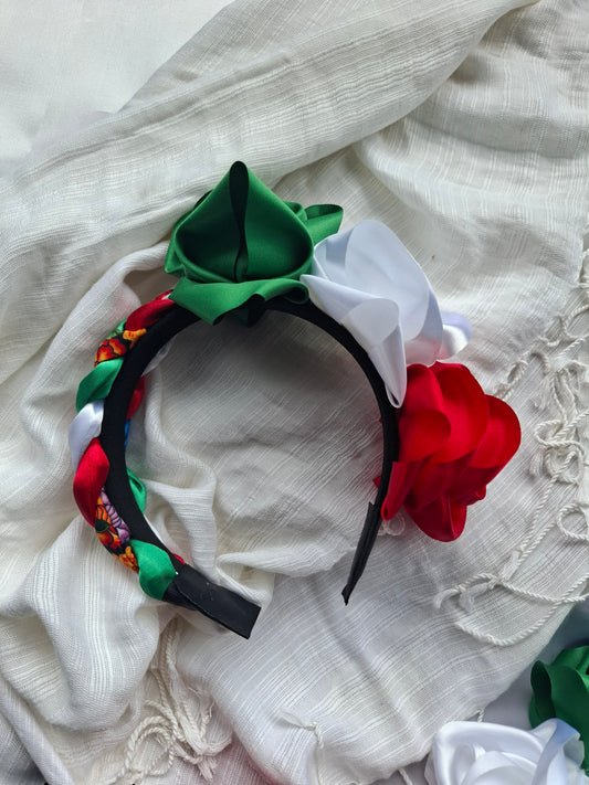 Diadema patria  Artesanal sublimada 3 rosas
