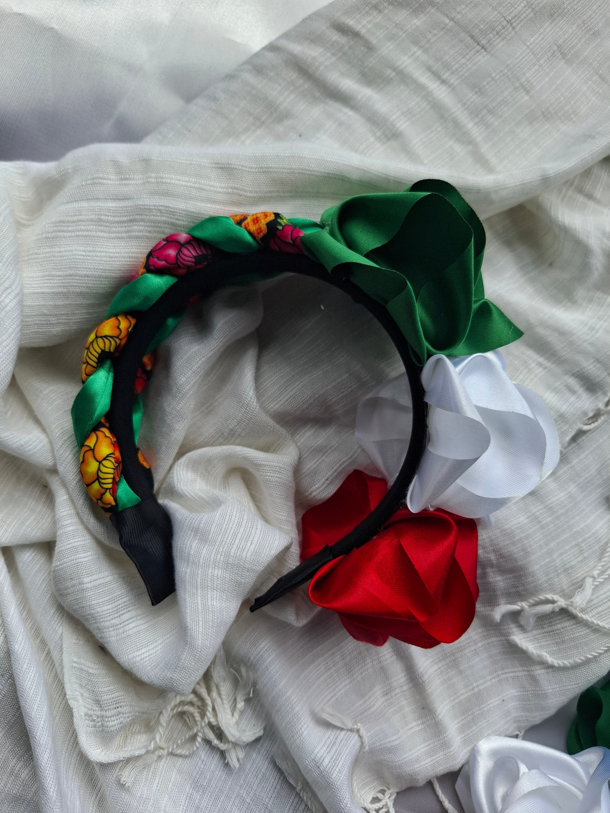 Diadema patria  Artesanal Trenzada