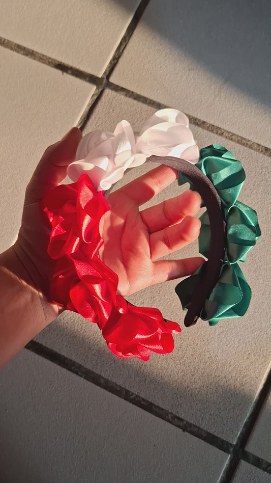 Diadema patria  Artesanal rosas chicas